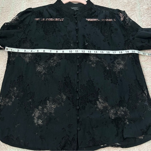 NWT Bardot Eliza Black Lace Button-Up Blouse Victorian Goth Size Small US4 - Picture 6 of 9
